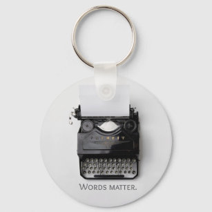 Words Matter Typewriter Keychain