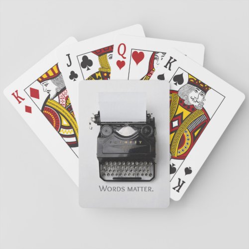Words Matter Typewriter Playing Cards