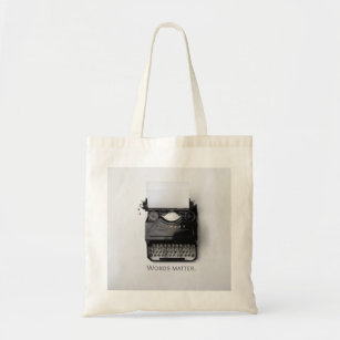 Words Matter Typewriter Tote Bag