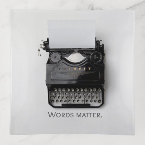 Words Matter Typewriter Trinket Tray