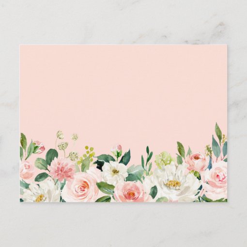 Words of Advice Card Modern Blush Pink Floral | Zazzle