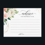 Words of Advice Card Modern Blush Pink Floral<br><div class="desc">Customize this "Blush Pink Floral Bridal Shower Advice Card" to add a special touch. It's easy to personalize to match your colors and styles. For further customization, please click the "customize further" link and use our design tool to modify this template. If you need help or matching items, please contact...</div>