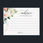 Words of Advice Card Modern Blush Pink Floral<br><div class="desc">Customize this "Blush Pink Floral Bridal Shower Advice Card" to add a special touch. It's easy to personalize to match your colors and styles. For further customization, please click the "customize further" link and use our design tool to modify this template. If you need help or matching items, please contact...</div>