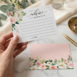 Words of Advice Card Modern Blush Pink Floral<br><div class="desc">Customize this "Blush Pink Floral Bridal Shower Advice Card" to add a special touch. It's easy to personalize to match your colors and styles. For further customization, please click the "customize further" link and use our design tool to modify this template. If you need help or matching items, please contact...</div>