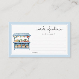 Words of Advice Farmers Market Baby Boy Shower Enclosure Card