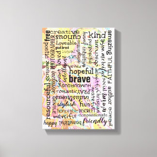 Words of Affirmation Collage Canvas Print