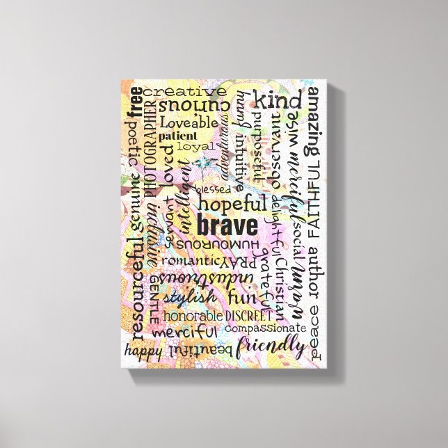 Words of Affirmation Collage Canvas Print (Front)