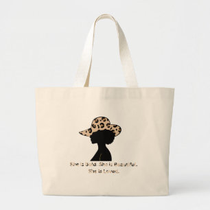 Words of Affirmation Tote Bag cheetah print