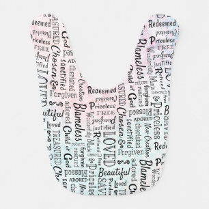 Words of Affirmation Word Art Baby Bib