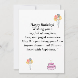 Words of congratulations for the happy birthday o Invitation