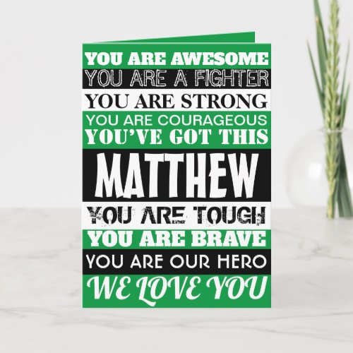Words Of Encouragement Get Well Soon Green Multi  Card