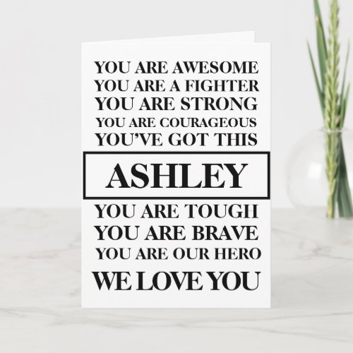 Words Of Encouragement Get Well Soon Personalize Card