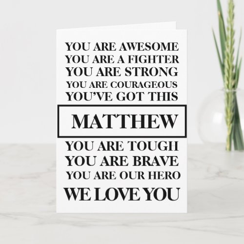 Words Of Encouragement Get Well Soon Personalized  Card