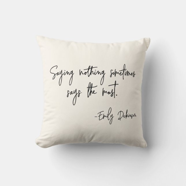 Words of Encouragement Literary Author Book Quote Throw Pillow (Front)