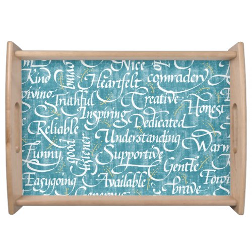 Words of Friendship Calligraphy Bestie  Serving Tray