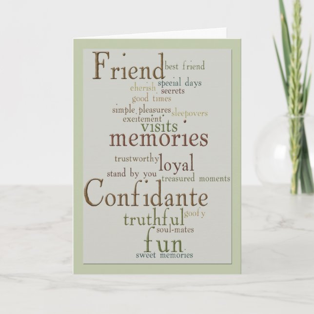 Words of Friendship Greeting Card (Front)