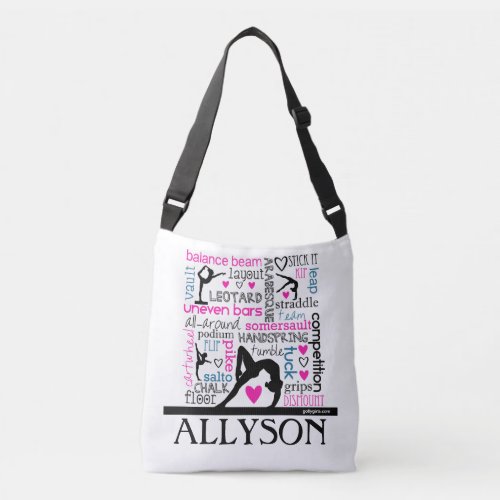 Words of Gymnastics Terminology w Monogram Crossbody Bag