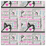 Words of Gymnastics Tri-Color Terminology Fabric