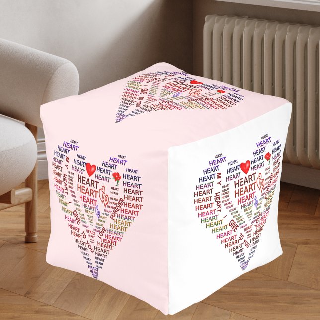 Words of Heart Cube Pouf (Words of Heart Cube Pouf)