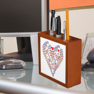 Words of Heart Desk Organizer