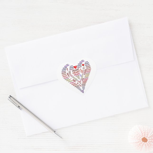 Words of Heart on Heart Stickers (Envelope)