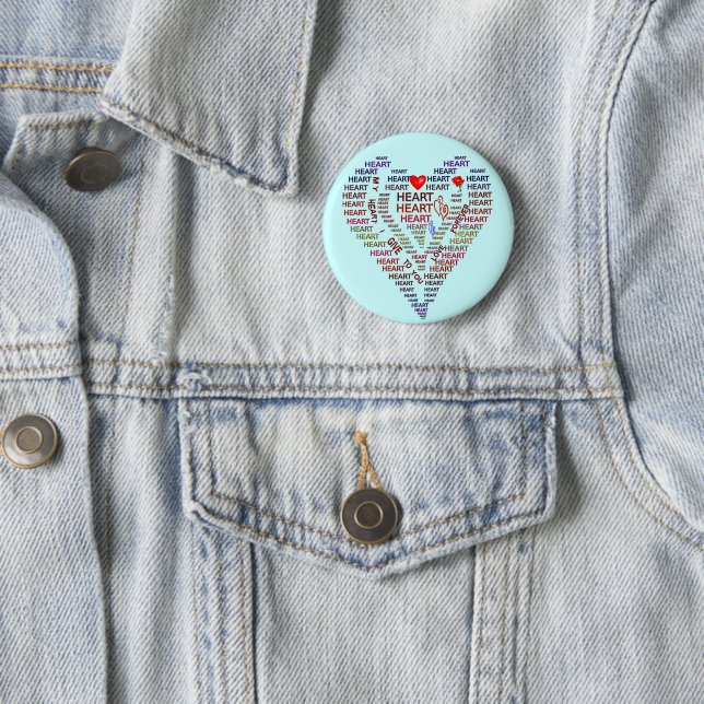 Words of Heart Pinback Button (In Situ)