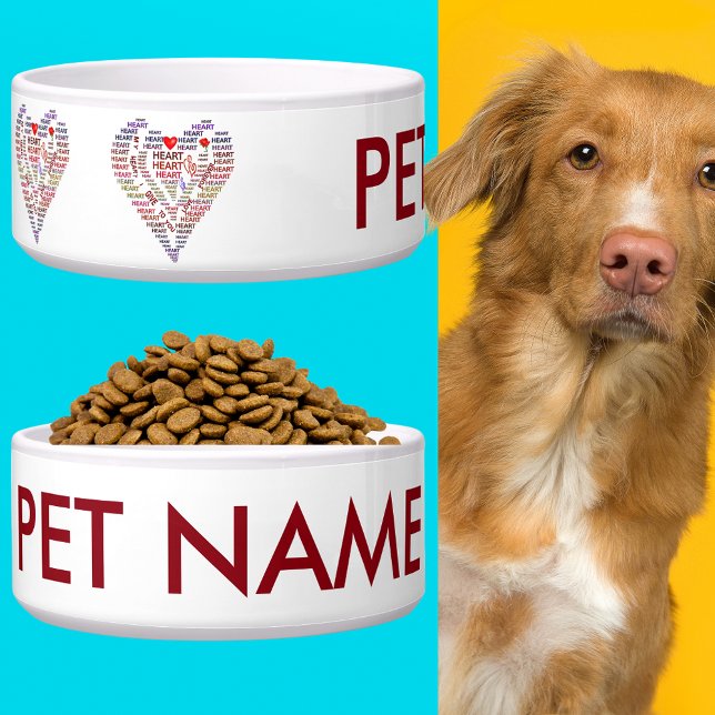 Words of Heart Valentine's Add Name Dog or Cat Bowl (Words of Heart Valentine's Add Name Dog or Cat Bowl)