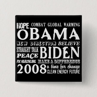 Words of Hope Obama & Biden 2008 Button 2