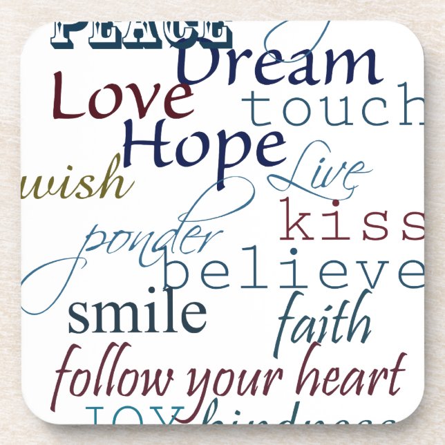 Words of Inspiration Beverage Coaster (Front)