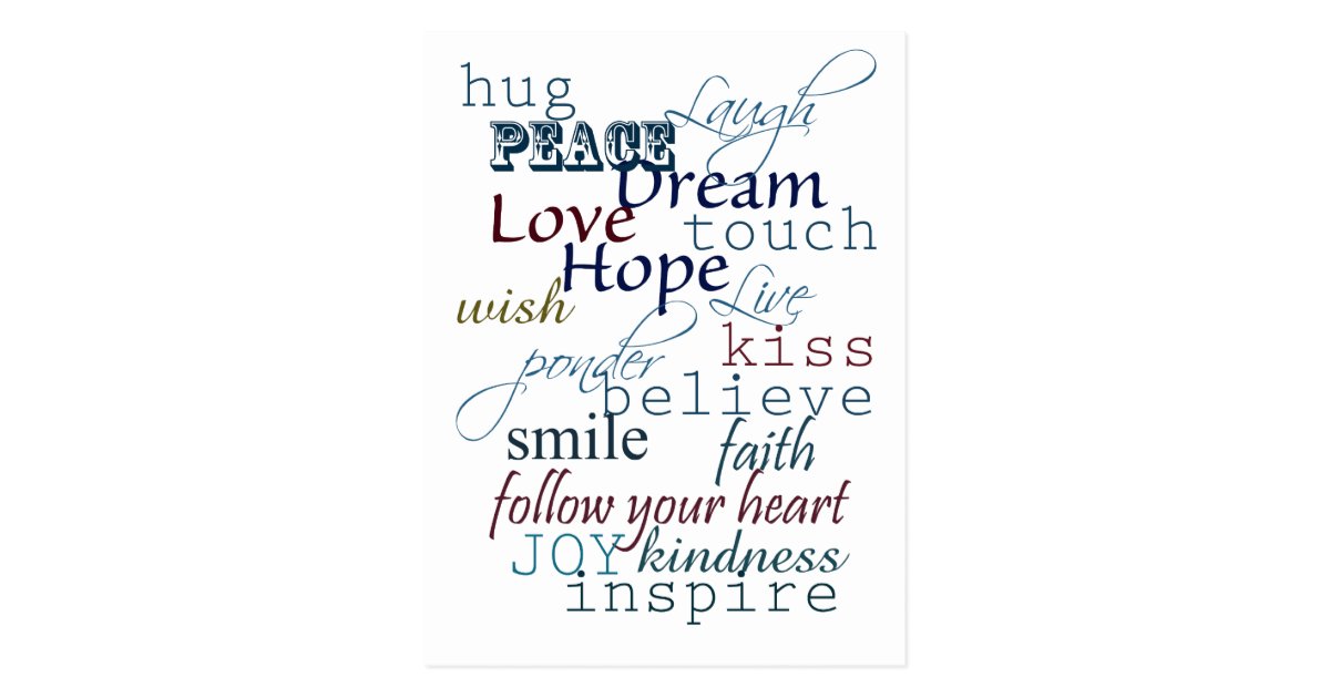 Words of Inspiration Postcard | Zazzle.com