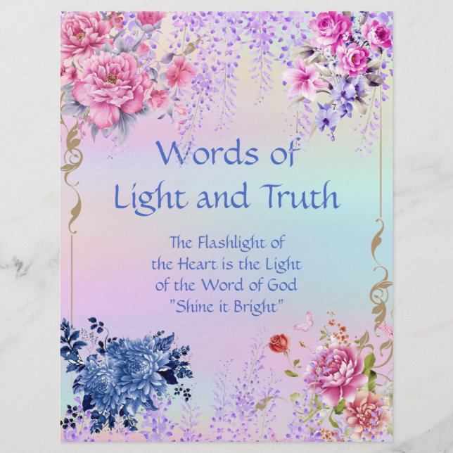 Words of Light Truth Title Page Personalized Paper (Front)