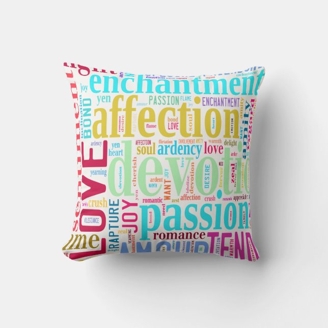Words of Love #2 Throw Pillow (Front)
