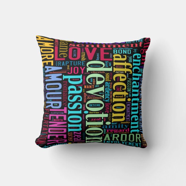 Words of Love #3 Throw Pillow (Front)
