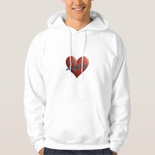 words of love and heart hoodie