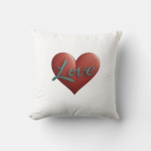 words of love and heart throw pillow