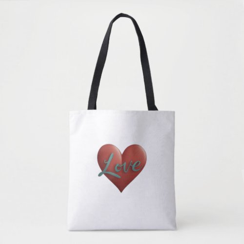 words of love and heart tote bag
