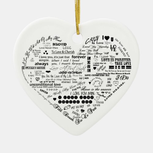 Words of Love Custom Heart Ornament