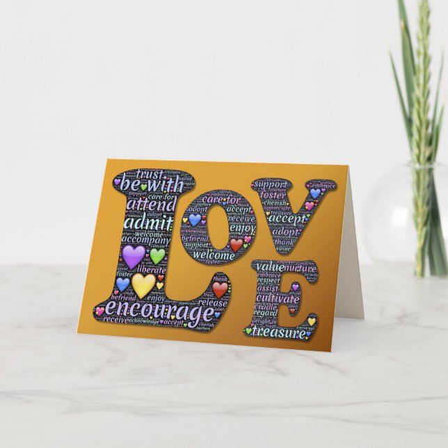 words of love greeting card (Front)