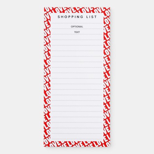 Words of Love Shopping List Magnetic Notepad