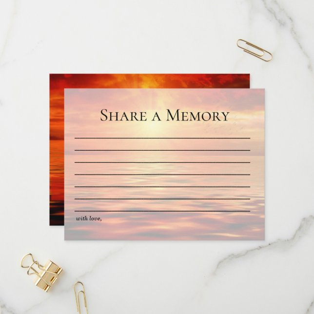 Words of Love Sunset Ocean Horizon Share Memory Invitation Postcard (Front/Back In Situ)