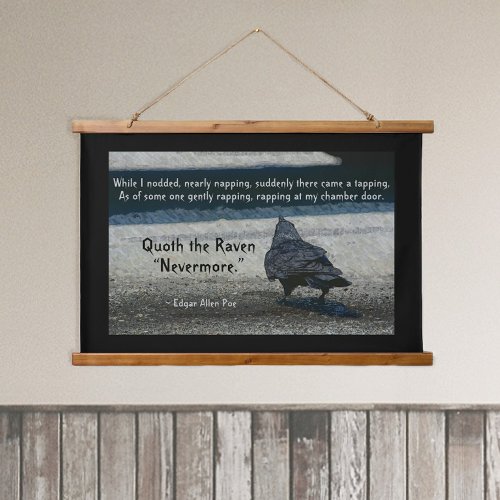 Words of Poe The Raven Hanging Tapestry