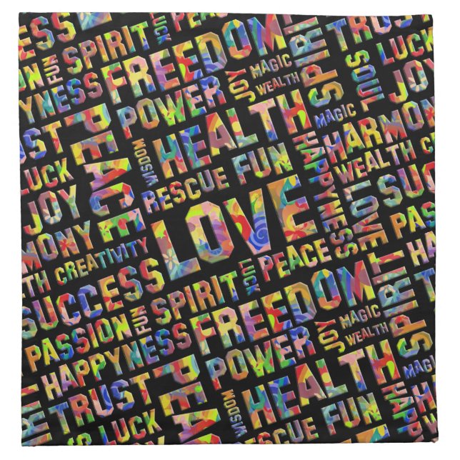 Words Of The Spirit Way / Positive Thinking 1 Cloth Napkin (Front)
