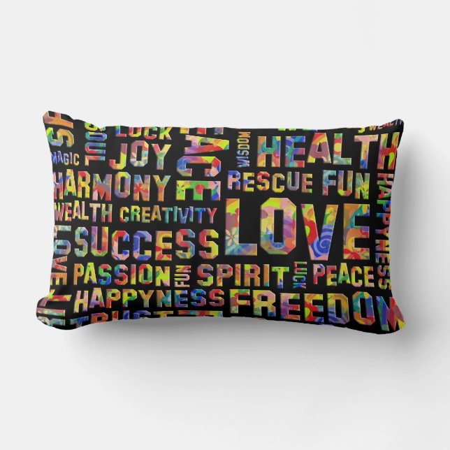 Words Of The Spirit Way / Positive Thinking 1 Lumbar Pillow (Front)