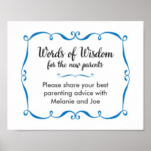 Words of Wisdom Advice for New Parents Sign
