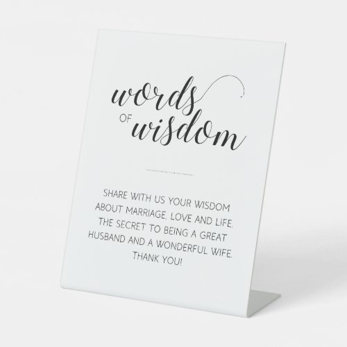 Words of Wisdom Advice For Newlyweds Wedding Pedestal Sign