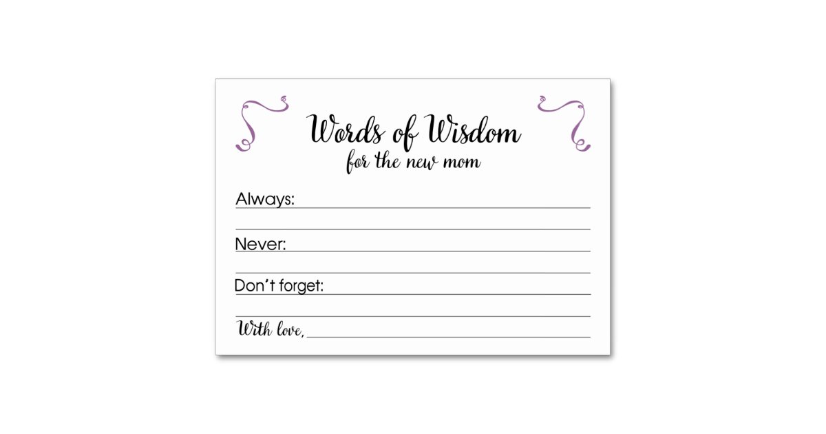 words-of-wisdom-baby-shower-parenting-advice-cards-zazzle