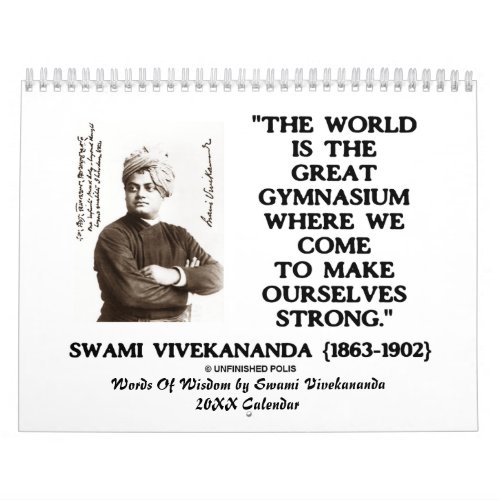 Words Of Wisdom By Swami Vivekananda 20XX Calendar