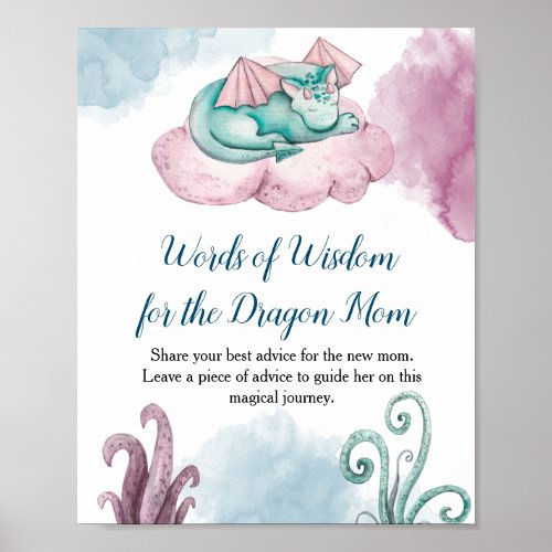 Words of Wisdom for the Dragon Mom Dragon Baby  Poster
