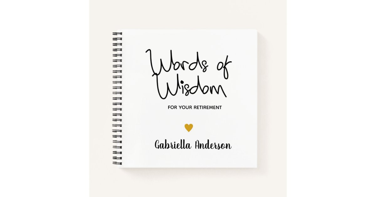 Words of Wisdom for Your Retirement Guest Book | Zazzle.com