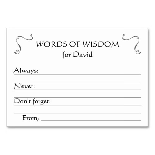 Words of Wisdom Graduation Advice Cards